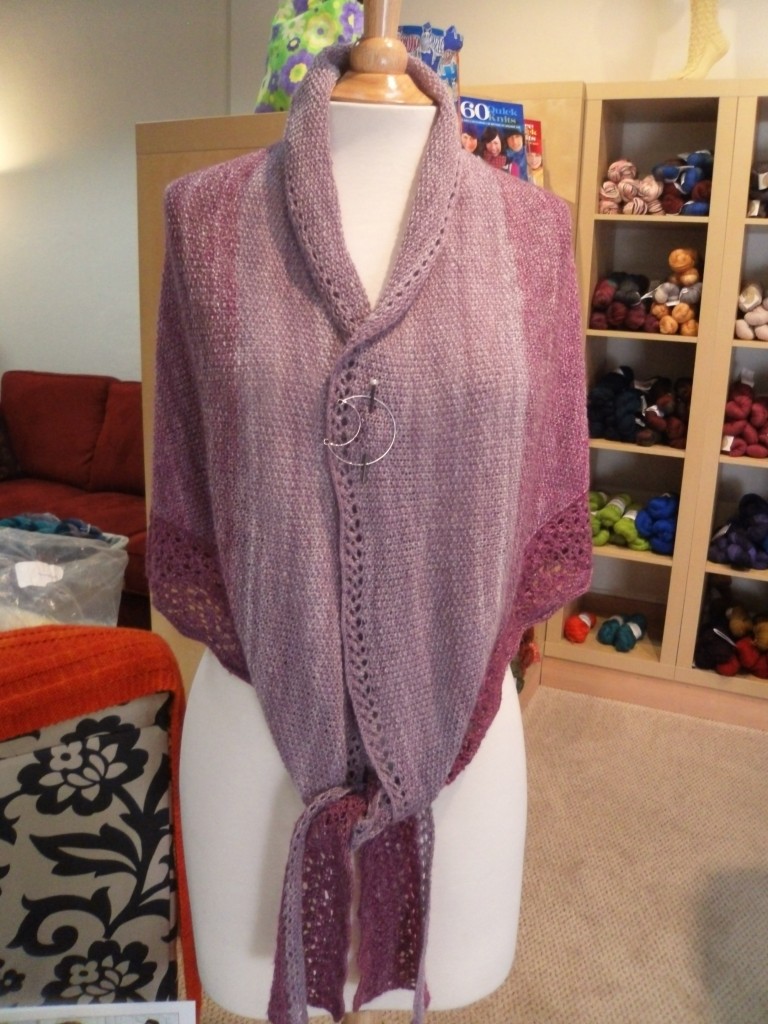 handspun bamhuey Twister Shawl