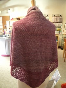 back view Bam Huey handspun shawl