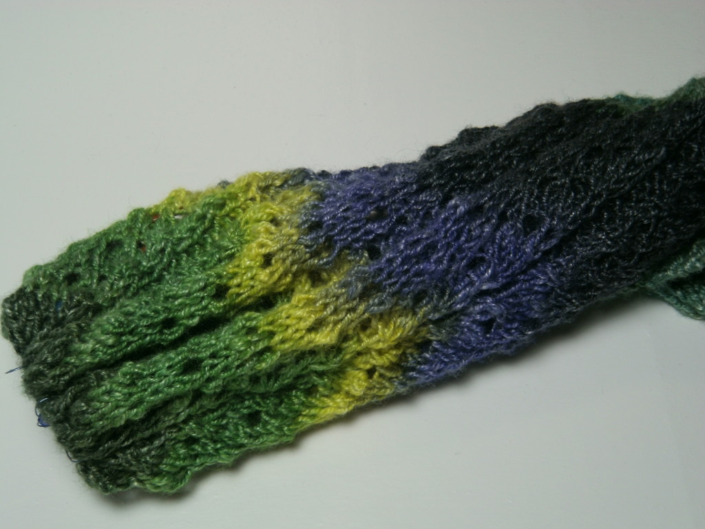 March's Green Comet added to the Year Long Scarf.