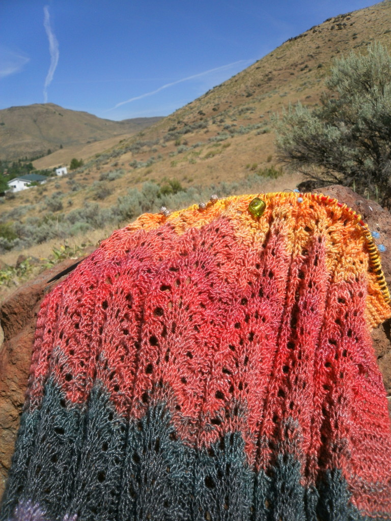 The Year Long Scarf now has 1 of a kind Sunset!